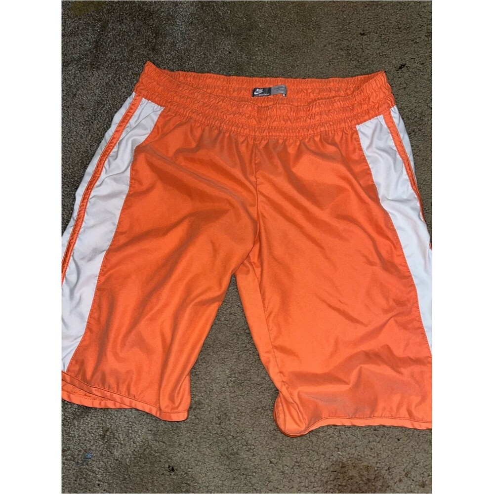 Nike Sportswear Orange Athletic Shorts w/ White Side Panels Size L woman’s